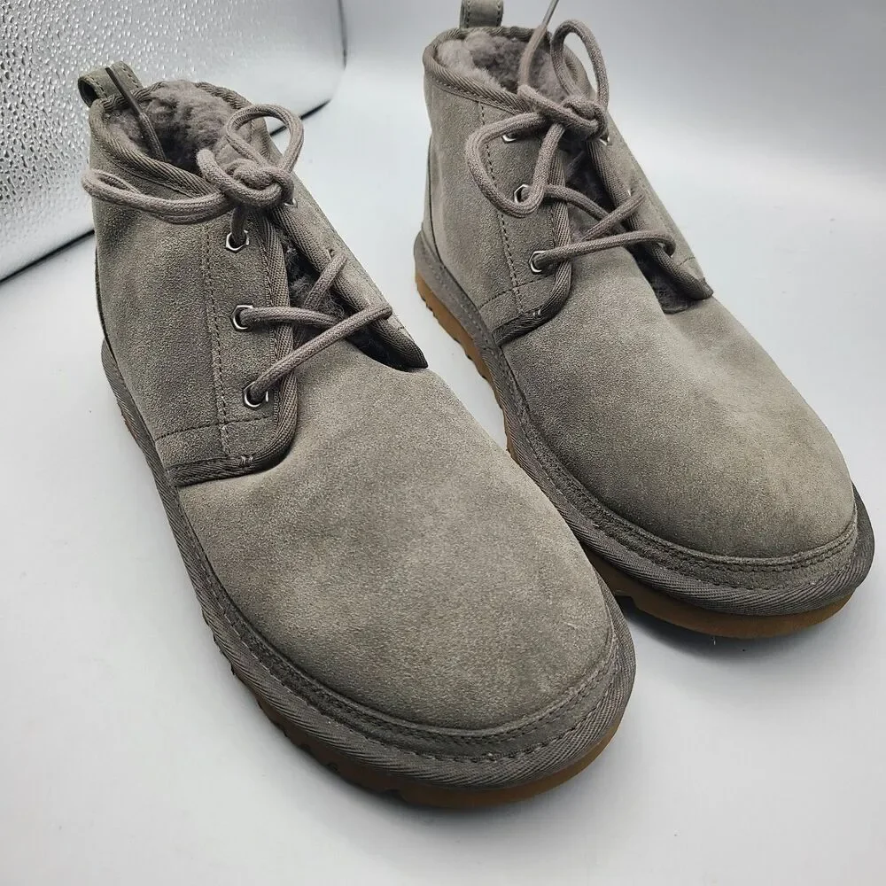 UGG Women's winter boots Neumel Lace Up  Grey suede shearling ankle sz 10 41 new